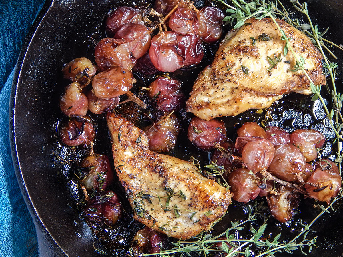 Roasted Grapes and Chicken