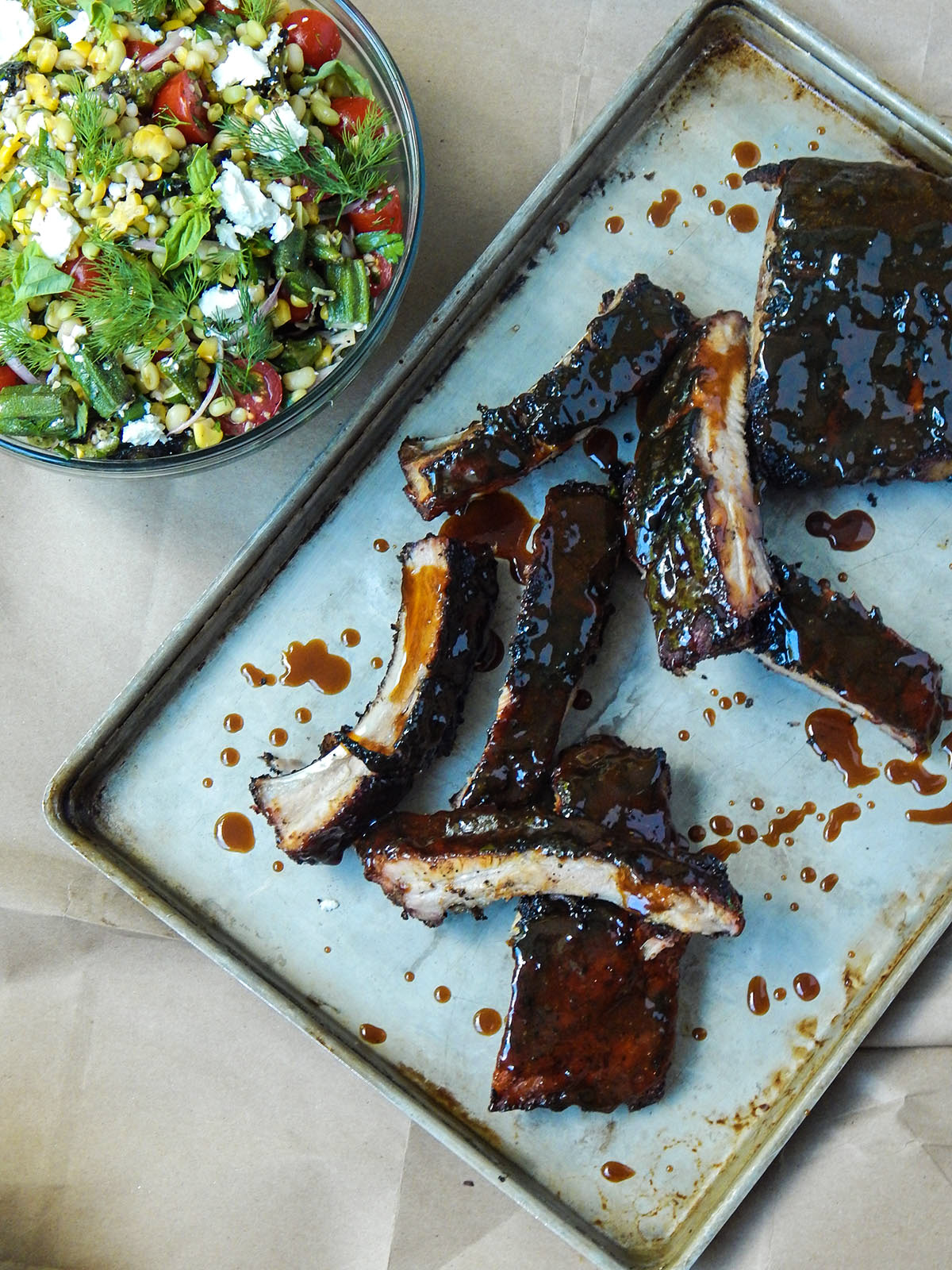 Molasses Glazed Baby Back Ribs and Lady Pea Salad Allene Arnold, FNTP