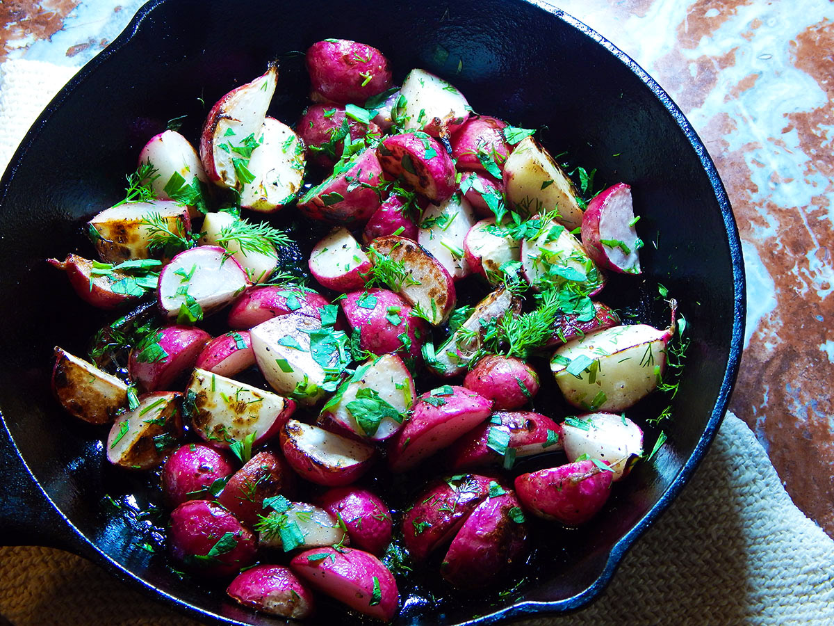 Roasted Radishes with Herb Butter