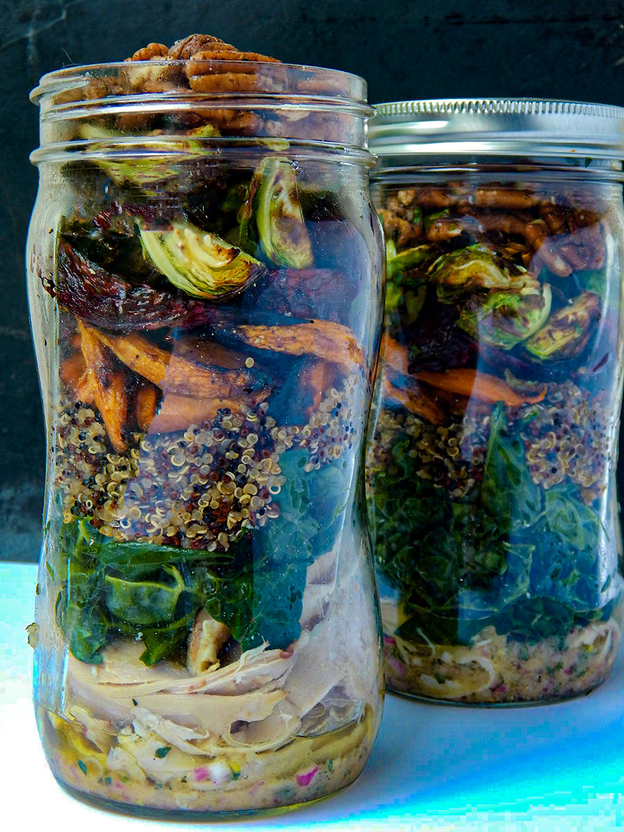 Fall Vegetable Mason Jar Salad