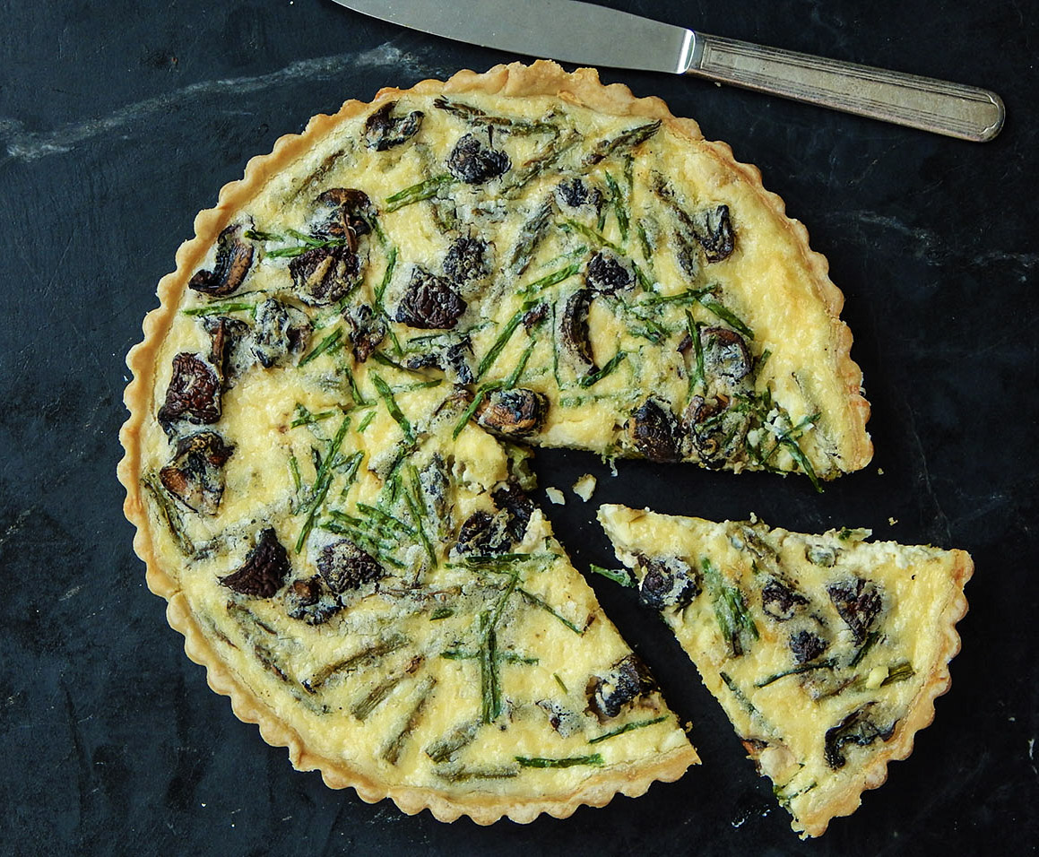 Mushroom Asparagus Quiche