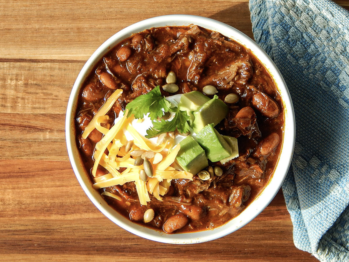 Braised Beef Chipotle Chili Allene Arnold, FNTP